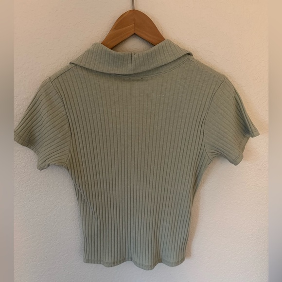 Short sleeve mint color shirt with collar - Picture 6 of 6